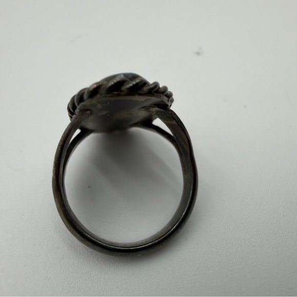 Rare vintage Navajo sterling silver turquoise ring